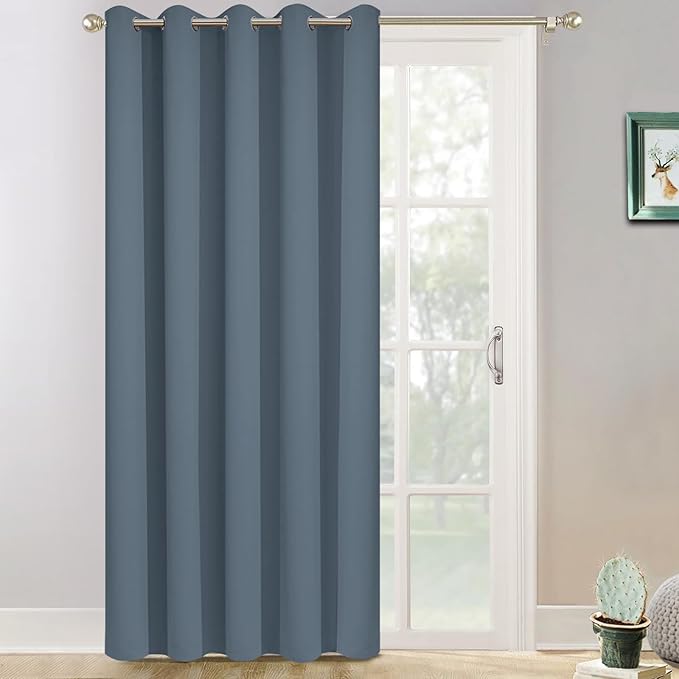 Yakamok Wide Thermal Blackout Patio Door Curtain Panel, Sliding Door Insulated by Yakamok