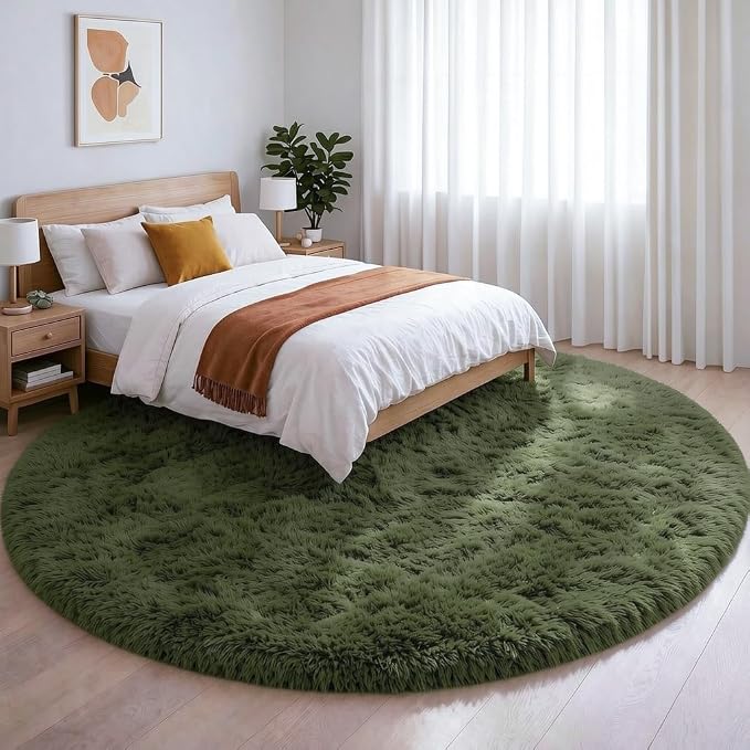 Amdrebio Olive Green Round Rug 4Ft - Image 3