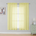 Simplebrand Light Yellow Sheer Curtains 63 Inch Length 2 Panels, Rod Pocket by Simplebrand