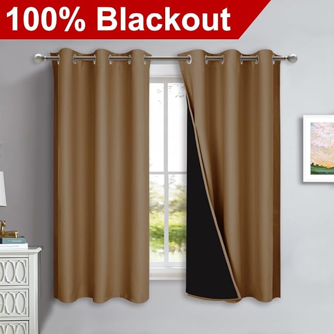 NICETOWN 100% Blackout Short Curtains - Image 2
