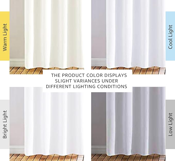 NICETOWN Pure White Curtains 2 Panels 84 inches Long - Image 2