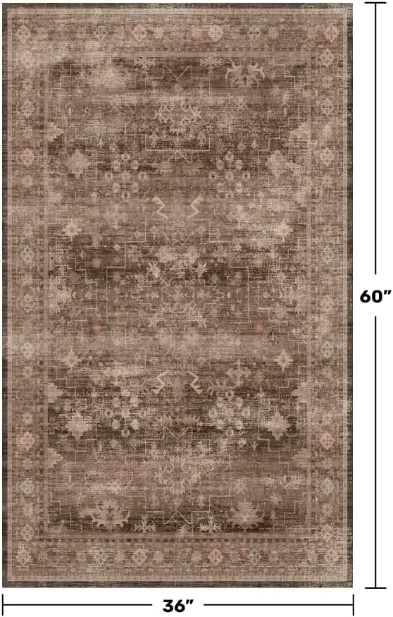 Boho Taupe Brown 3x5 Large Entryway Rug - Image 2