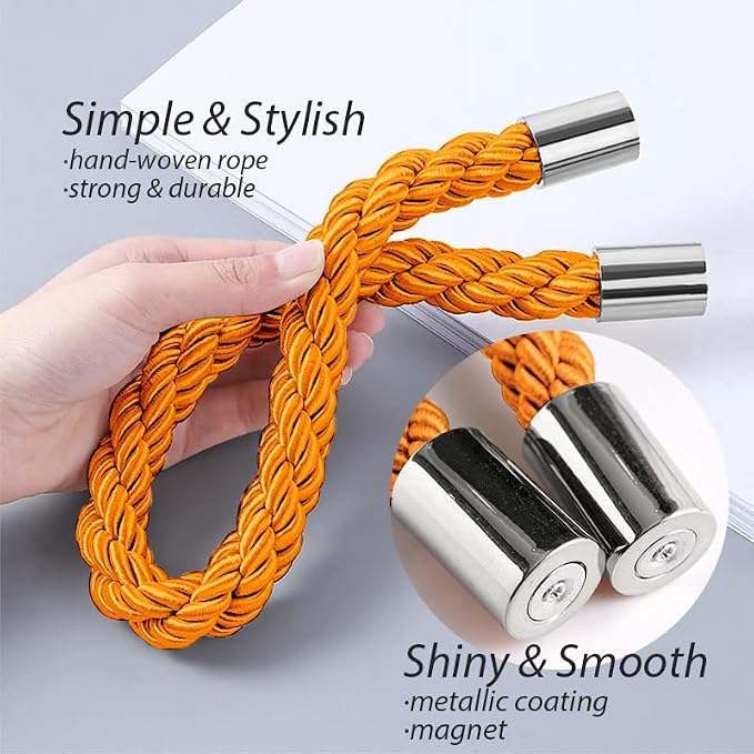 NICEEC 4 Pack Strong Magnetic Curtain Tiebacks Modern Simple Style Drape Tie - Image 3