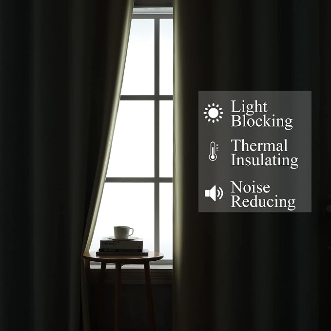 Estelar Textiler Beige and Aqua Ombre Blackout Curtains 54 Inch Length 2 Panels - Image 3