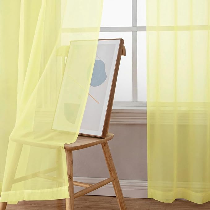 Chyhomenyc Sheer Curtains 108 Inch Length 2 Panels Set - Image 9