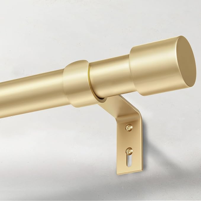 Extra Long Curtain Rods for Windows 32 to 170 Inch, 1 Inch Gold Curtain Rods by IFELS