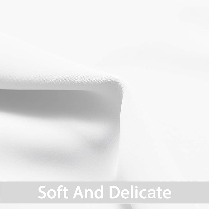 Yakamok Pure White Curtains 45 Inch Length, Grommet Top Small Window Drapes - Image 3