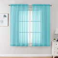 OVZME Sheer Curtains 63 inch Length 2 Panels Set by OVZME