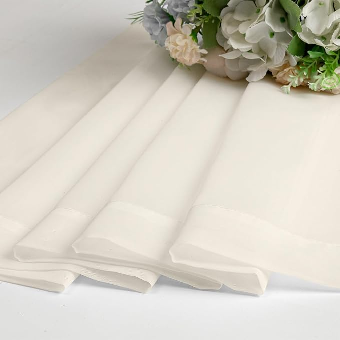 OVZME Cream Sheer Curtains 108 Inches Long 2 Panels - Image 5