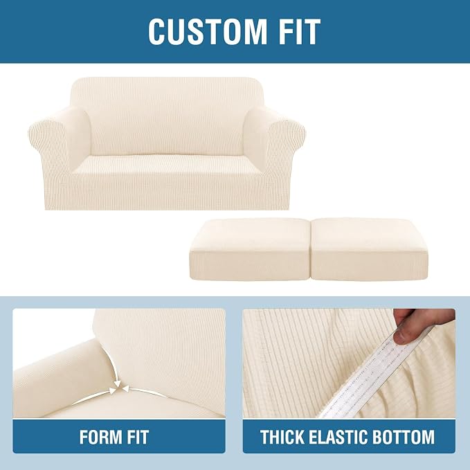 H.VERSAILTEX 3 Piece Stretch Sofa Covers - Image 4