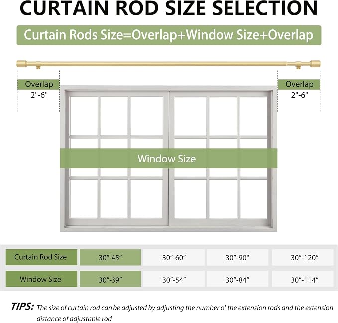 5/8” Diameter Curtain Rods 30-45 Inch, - Image 3