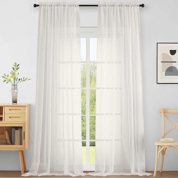 Extra Wide Ivory Sheer Curtains by Home