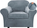 H.VERSAILTEX Rich Velvet Stretch 2 Piece Cover Chair Slipcover Sofa Cover by HVERSAILTEX