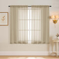 Taupe Window Sheer Curtains 54 inch Length, Soft Airy Light Filtering Sheer by Home