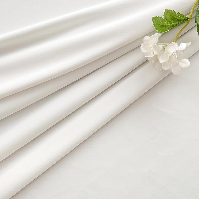 MIULEE Velvet Curtains 50W x 108L 2 Panels Ivory Blackout Curtains | Luxury - Image 7