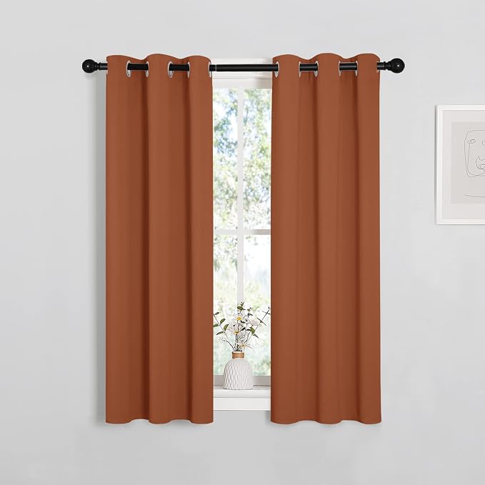 NICETOWN Burnt Orange Window Curtains Blackout Drapes, 1 Pair, 29 by 40 inches by NICETOWN