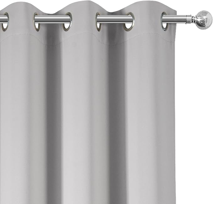 LEMOMO Blackout Curtains 52 x 120 Inch Long Light Grey Curtains Set of 2 Panels - Image 6