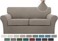 Turquoize 3 Piece Sofa Covers for 2 Cushion Couch Sofa Slipcover Soft Couch by Turquoize