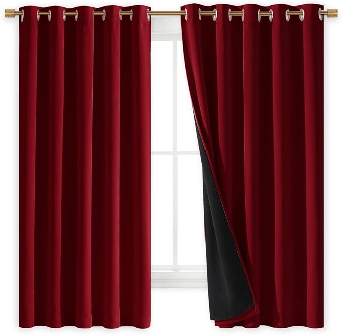 NICETOWN 100% Blackout Cold Blocking Curtain Panels, Thermal Insulated Curtains by NICETOWN
