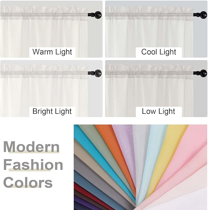 Ivory Sheer Curtains 84 Inches Long 2 Panels, Soft Airy Light Filtering Curtains - Image 6