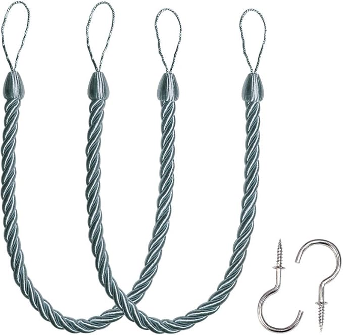 BEL AVENIR Curtain Rope Tiebacks, Drapery Rope Holdbacks by BELAVENIR