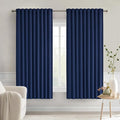 MIULEE Navy Blue Back Tab Blackout Curtains 63 Inch Length 2 Panels Set by MIULEE