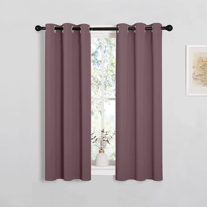NICETOWN Bedroom Curtain Panels Blackout Draperies, 1 Pair, 29 by 45 inches by NICETOWN