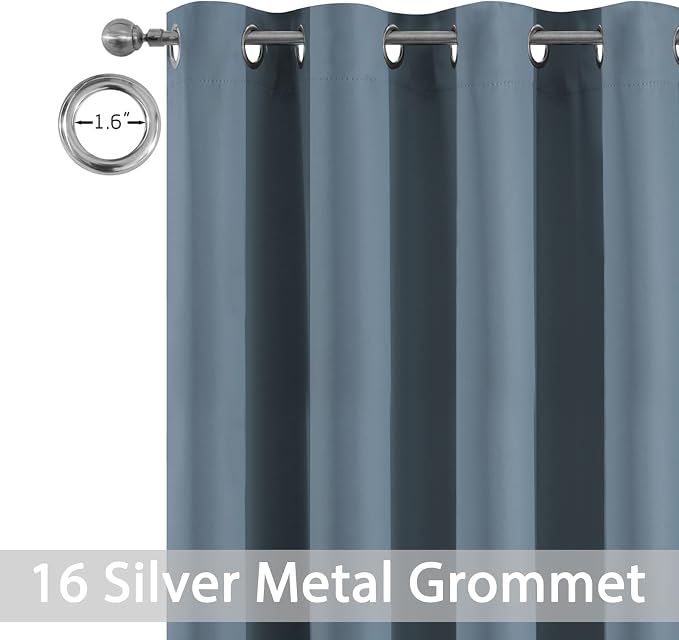 Yakamok 100% Blackout Extra Wide Thermal Insulated Curtains, Total Shade Patio - Image 3
