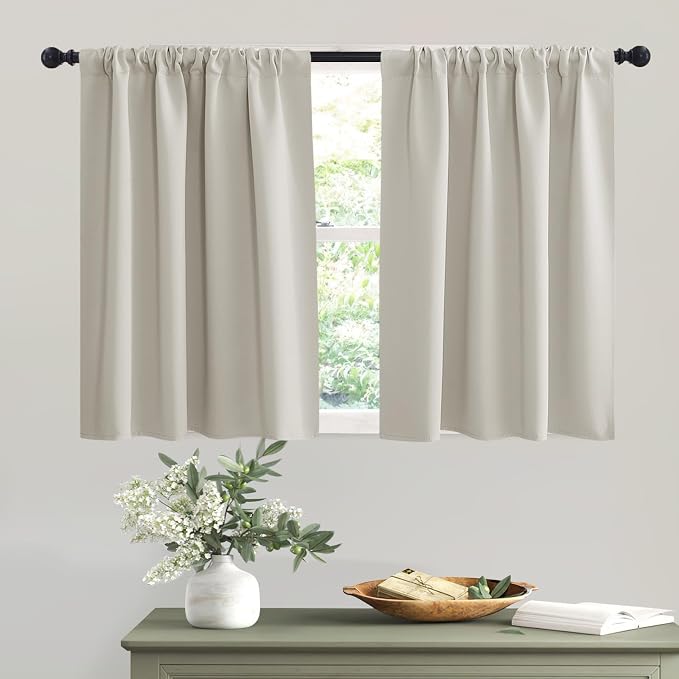 RYB HOME Short Natural Curtains by RYBHOME