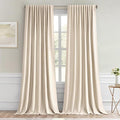MIULEE Cream Beige Back Tab Light Blocking Curtains 96 Inch Length 2 Panels Set by MIULEE