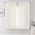 Lecloud Ivory Sheer Curtains 68 Inch Length 2 Pcs, Light Filtering Rod Pockets by Lecloud