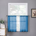 Tollpiz Sheer Tier Curtain Linen Textured Half Kitchen Curtains Sheer Light by Tollpiz
