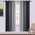 Yakamok 72 Inch Length Black and Greyish White Ombre Curtains, Light Blocking by Yakamok