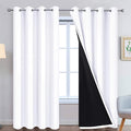 Yakamok Pure White 100% Blackout Curtains, 2 Thick Layers Completely Blackout by Yakamok