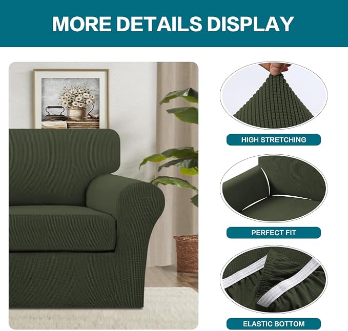 Turquoize 2 Piece Chair Covers Armchair Slipcovers - Image 4