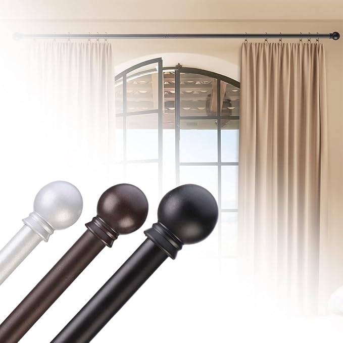 GXOACKJ Curtain Rods for windows 28-78 inch, 5/8 inch Decorative Silver - Image 8