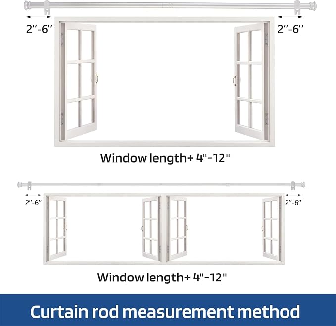 Standard Decorative Window Curtain Rods 30 to 116 Inch, 5/8 Inch Diameter Small - Image 6