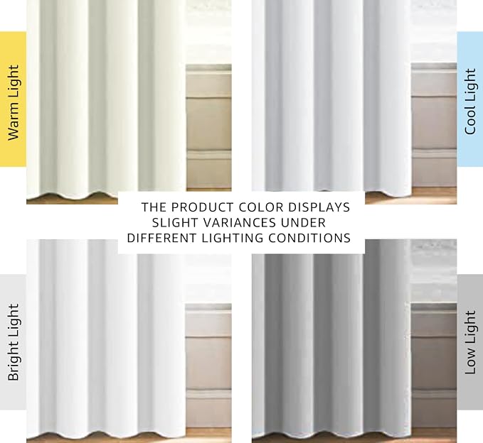 H.VERSAILTEX White Curtains for Bedroom Pure White Curtain 96 inches Long for - Image 3