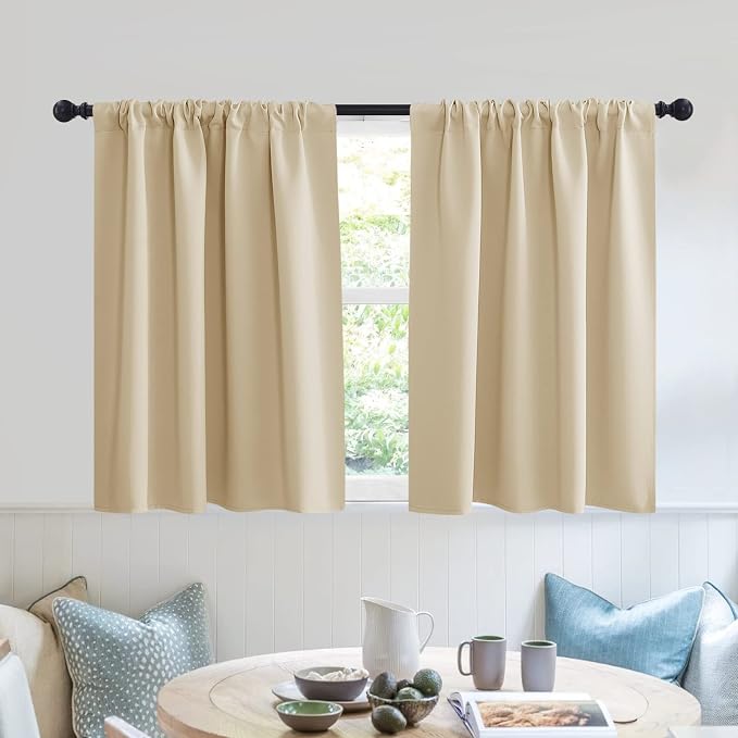RYB HOME Privacy Bathroom Window Curtains, Short Thermal Insulated Heat by RYBHOME