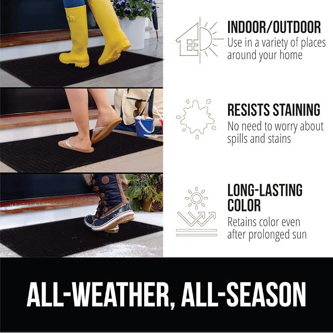 GORILLA GRIP® Ultra Absorbent Front Door Mat Outside Entrance 72x24, Traps Dirt - Image 5
