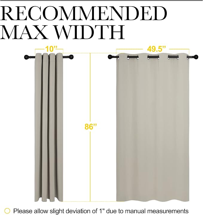 NICETOWN Natural Room Darkening Curtains 86" Long - Image 7