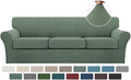 Turquoize 4 Piece Sofa Covers for 3 Cushion Couch Sofa Slipcover Soft Couch by Turquoize