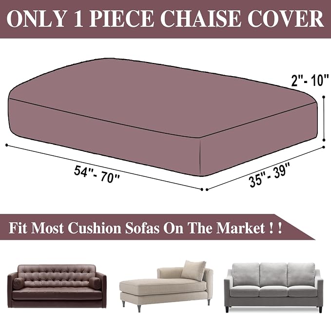 Couch Cushion Chaise Lounge Cover Washable Separate Seat Chaise Couch Cover - Image 6