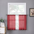 Tollpiz Sheer Tier Curtain Linen Textured Half Kitchen Curtains Sheer Light by Tollpiz