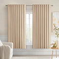 MIULEE Beige Back Tab Blackout Curtains 54 Inches Long 2 Panels Set by MIULEE