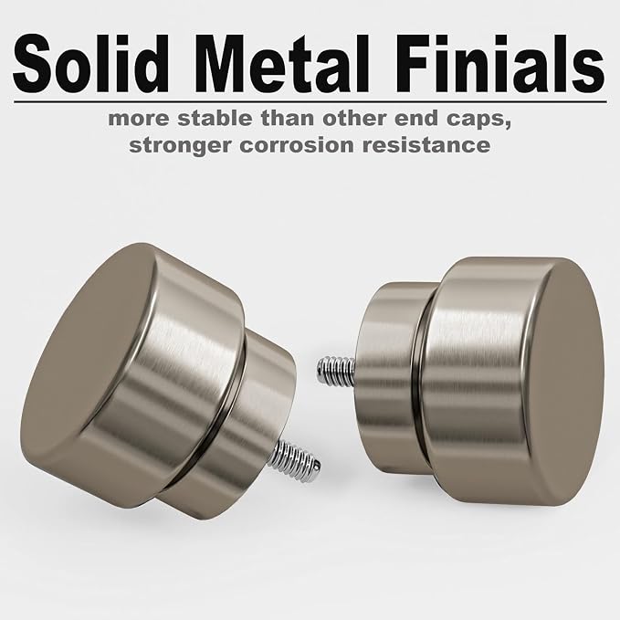 Lootkell Modern Brushed Nickel Curtain Rods - Image 2