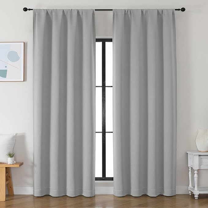 Simplebrand Ava Silver Grey Blackout Curtains by Simplebrand