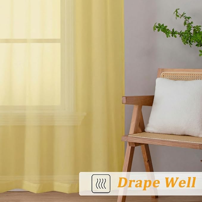 Gwine Short Kitchen Sheer Curtains 36 Inch Length - Image 6