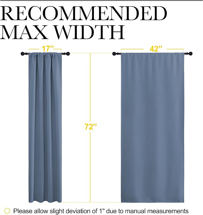 NICETOWN Stone Blue Blackout Curtains - Image 7