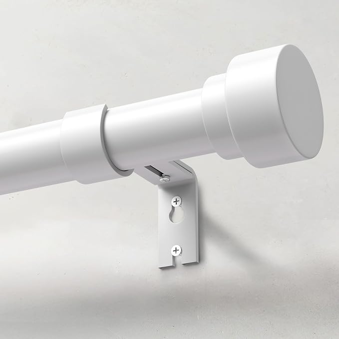 Extra Long Curtain Rods for Windows 32 to 240 Inch, 1 Inch White Curtain Rod by IFELS